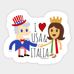 I LOVE USA & ITALIA Sticker